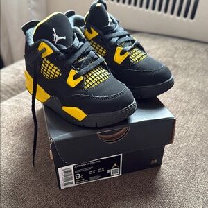 Jordan Toddler Retro 4’s in Black and Yellow